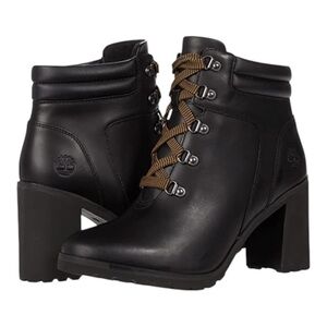 Timberland Women’s Allington 5” Hiker Heel Boot‎ Black Leather A26AW Size 9